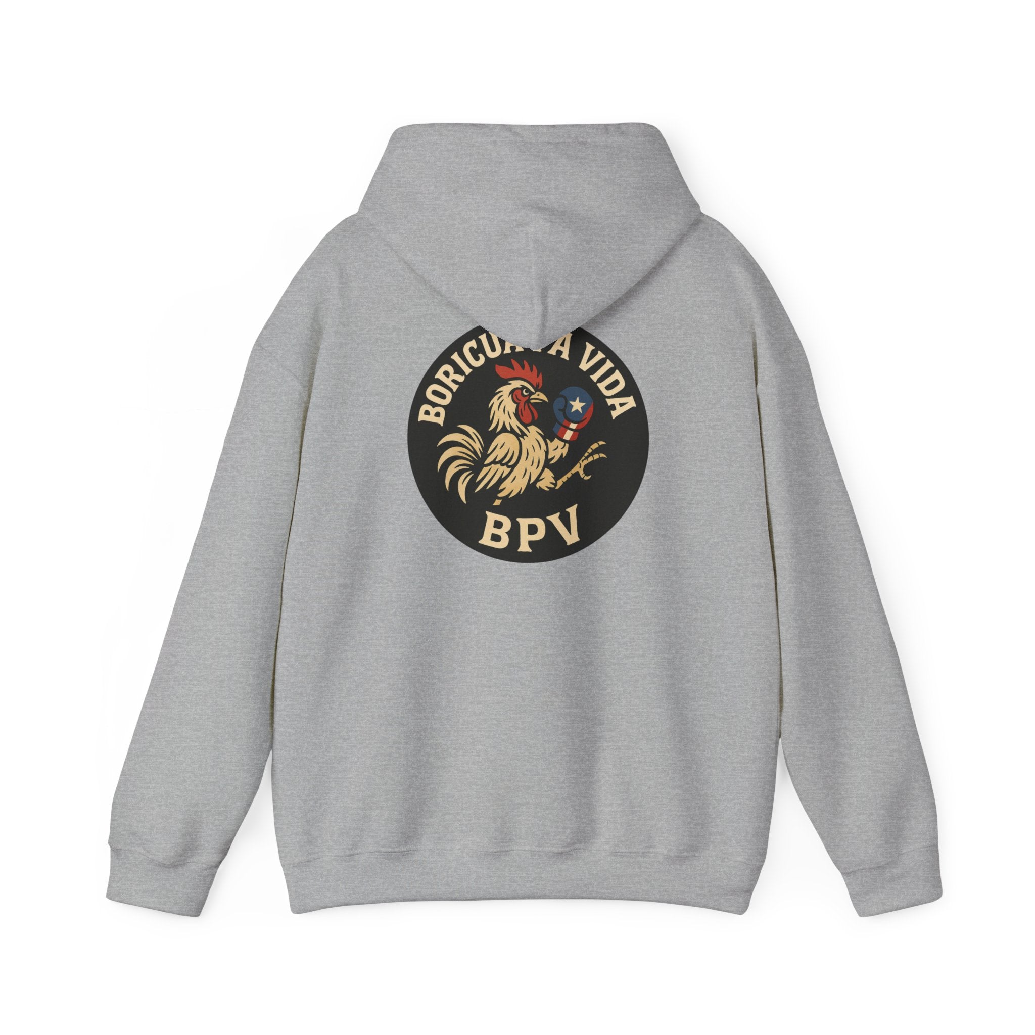 Boricua Pa Vida Rooster Hoodie|Puerto Rican Pride Streetwear (Back Print)