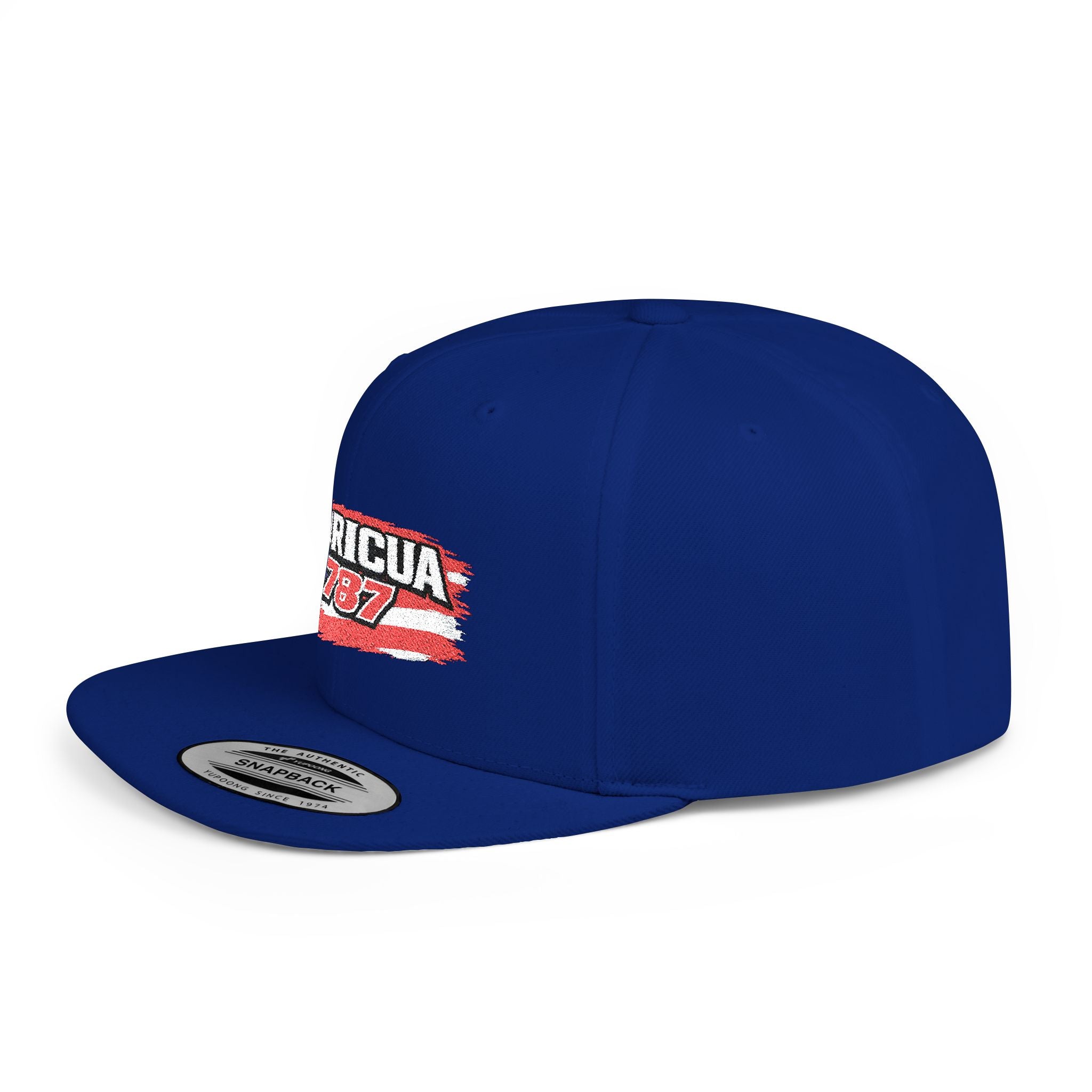 Boricua 787 Flat Bill Snapback Hat — Puerto Rico Flag Streetwear Cap