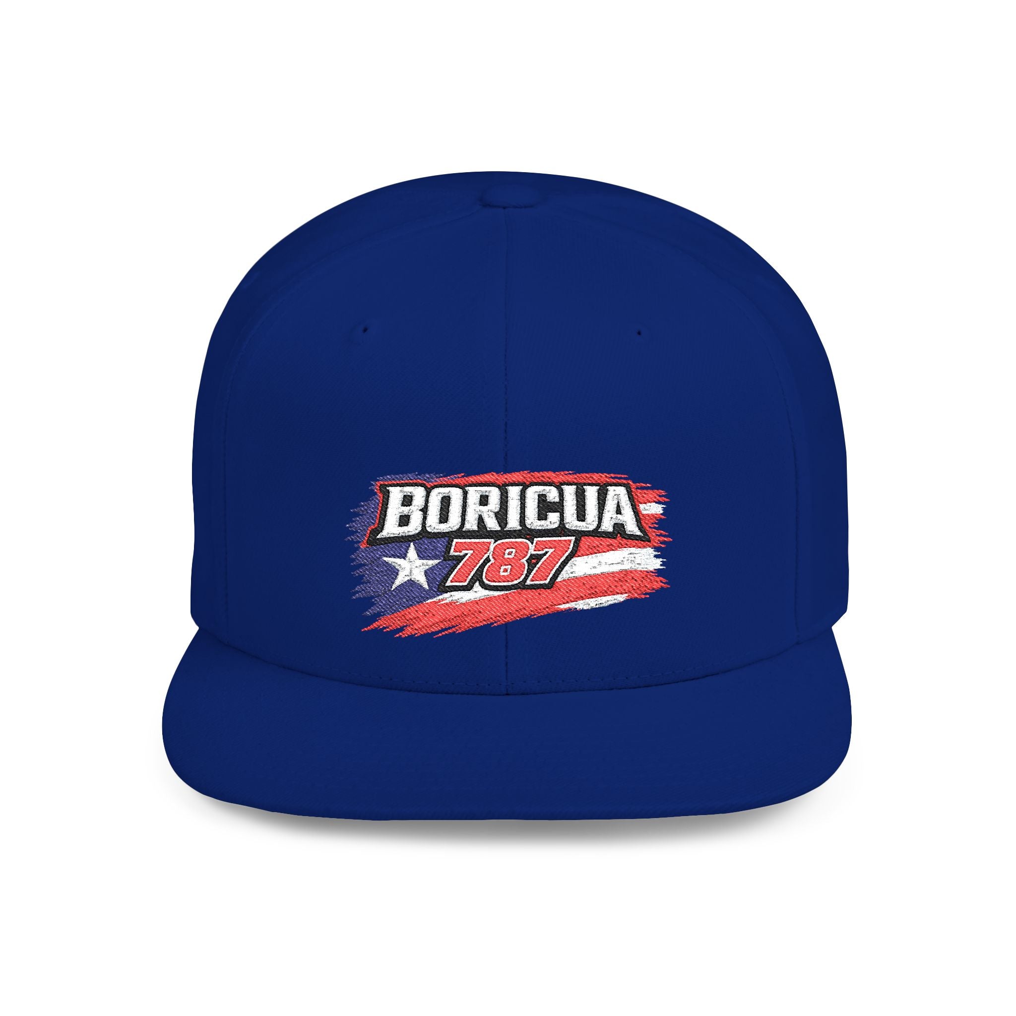 Boricua 787 Flat Bill Snapback Hat — Puerto Rico Flag Streetwear Cap